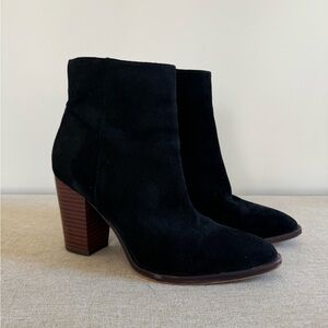 SAM EDELMAN BLAKE Black Suede Leather Zip Ankle Boots Sz.7